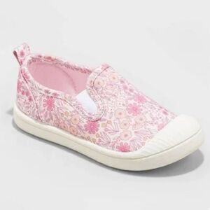 Cat & Jack Baby Girls Kaleigh Pink Floral Slip-On Sneakers Shoes. Toddler 4.